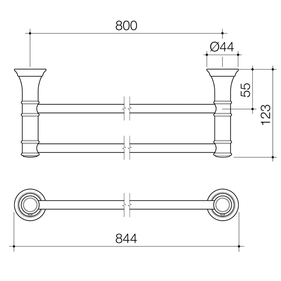 Caroma Riviere Double Towel Rail 800mm - Chrome