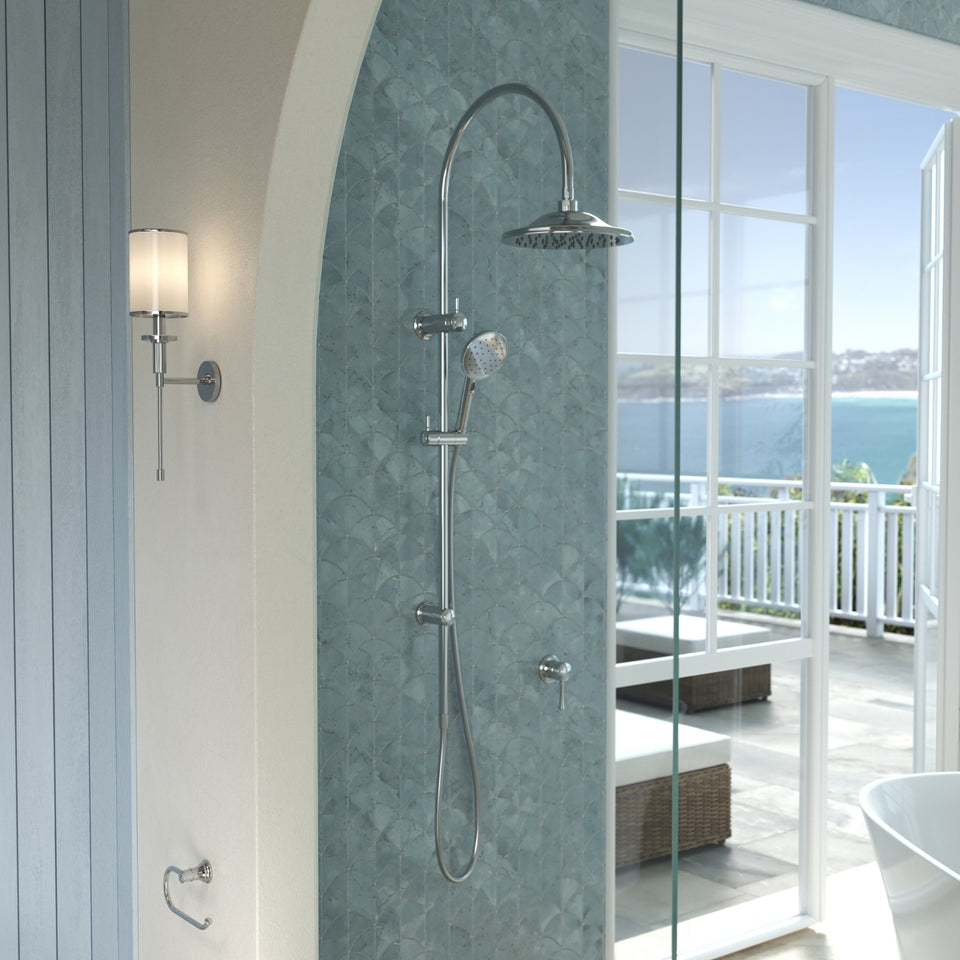 Caroma Riviere Rail Shower with Overhead - Chrome