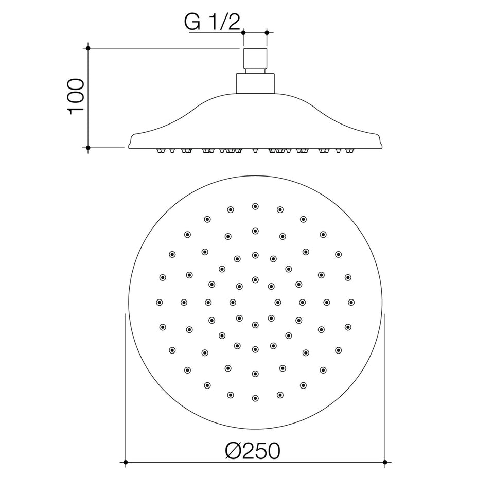 Caroma Riviere Rain Shower 250mm - Chrome