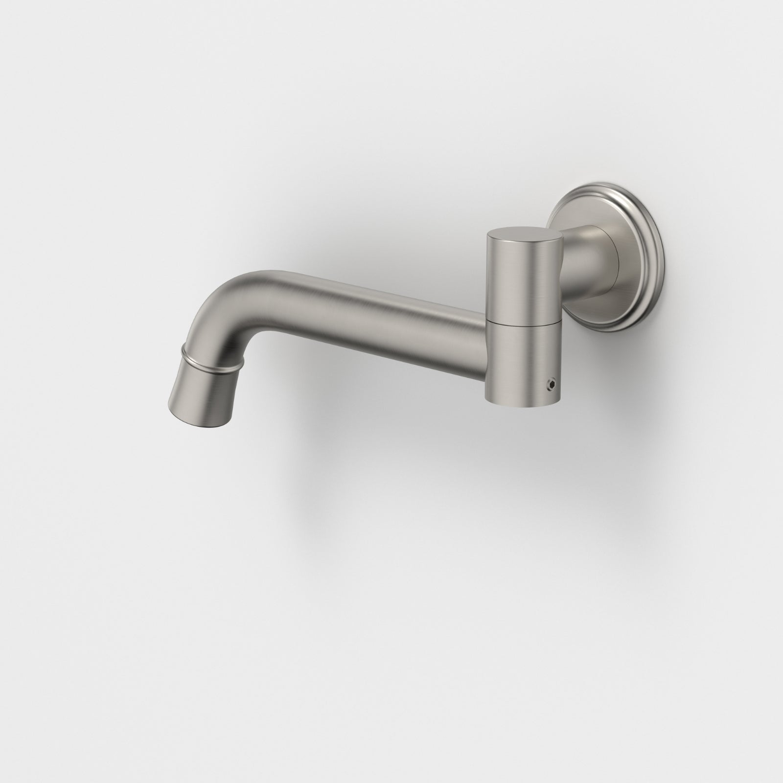 Turn Caroma Riviere Swivel Bath Outlet 220mm - Brushed Nickel 520015BN - The Blue Space