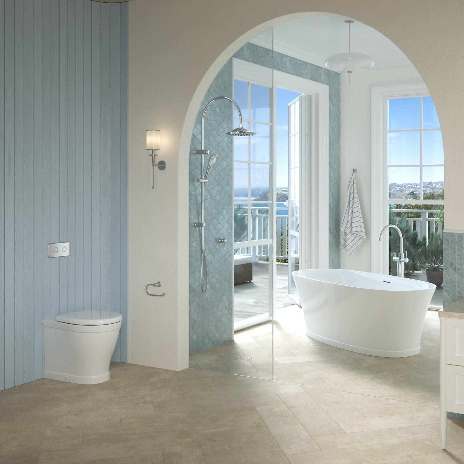 Lifestyle 1 Caroma Riviere Toilet Roll Holder - Chrome 520030C - The Blue Space