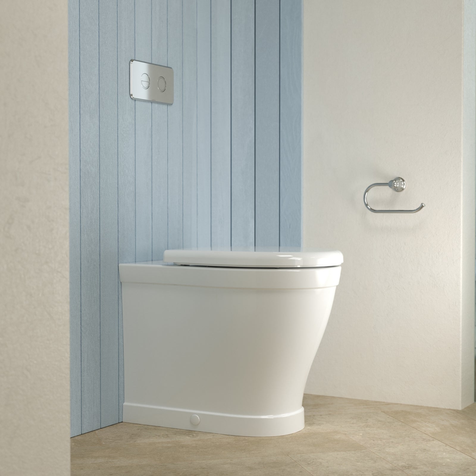 Lifestyle 4 Caroma Riviere Toilet Roll Holder - Chrome 520030C - The Blue Space