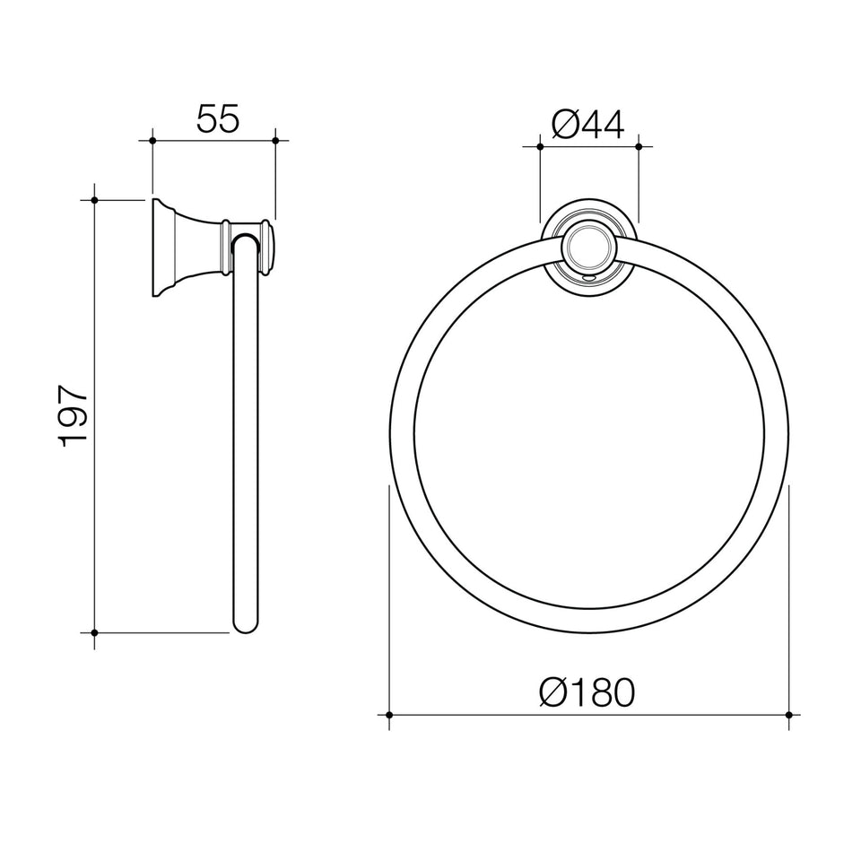 Caroma Riviere Towel Ring - Brushed Bronze