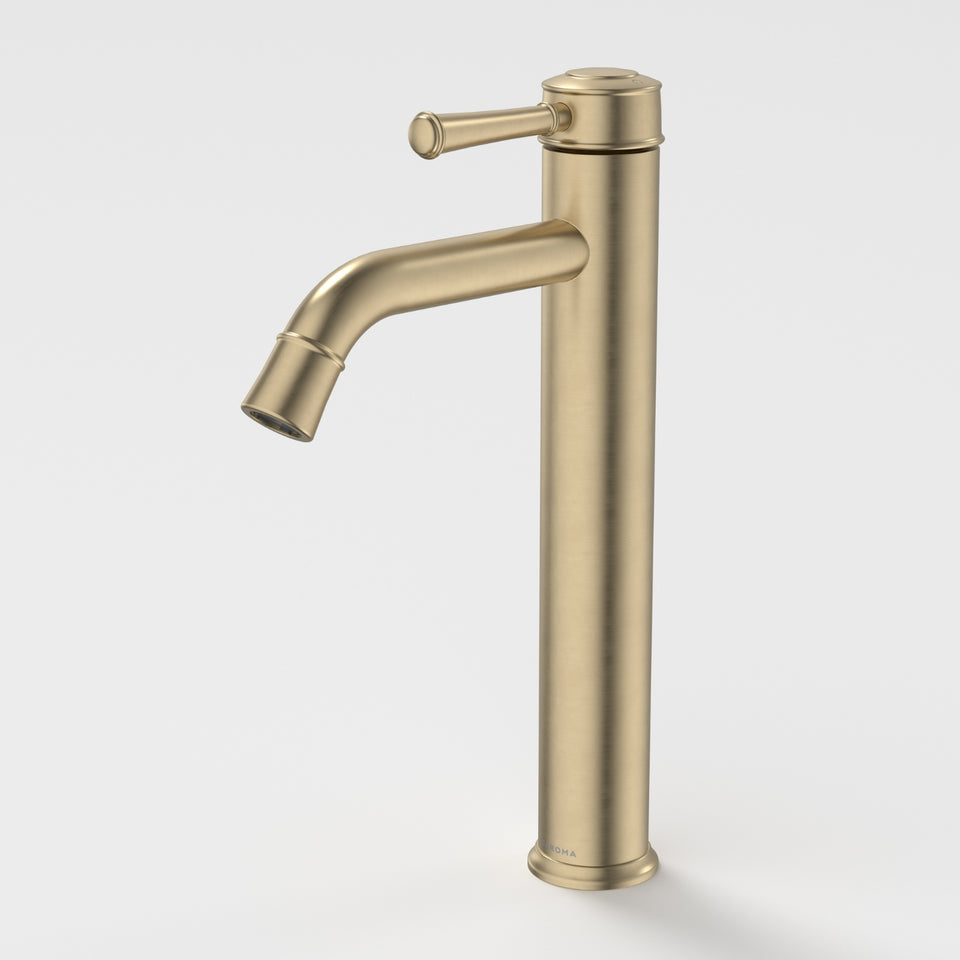 Caroma Riviere Tower Basin Mixer - Brushed Brass