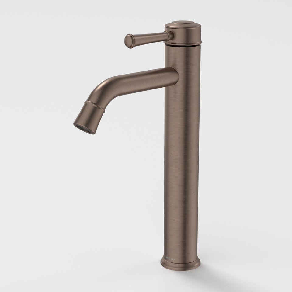Caroma Riviere Tower Basin Mixer - Brushed Bronze