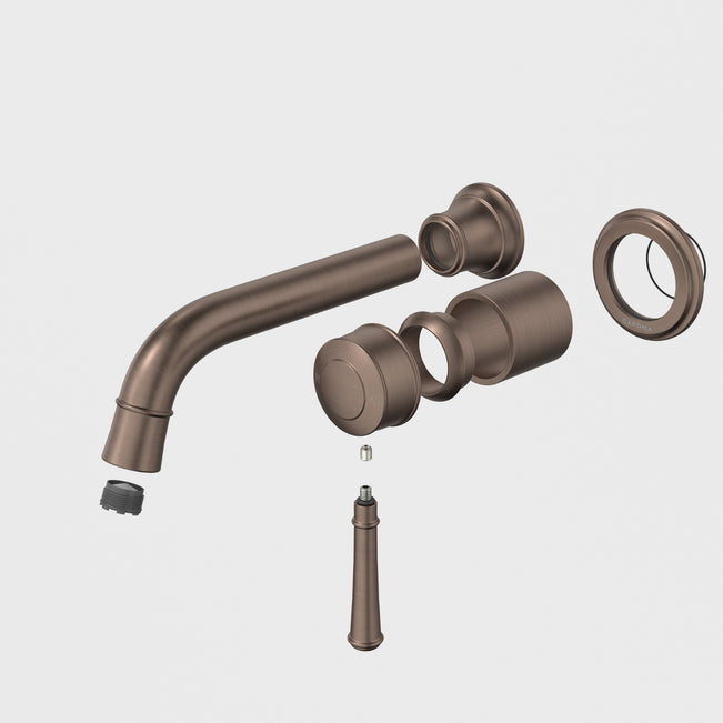 Caroma Riviere Wall Basin Bath Mixer 175mm Trim Kit - Brushed Bronze 520011BBZ6AF - The Blue Space