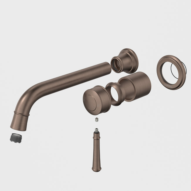 Caroma Riviere Wall Basin Bath Mixer 210mm Trim Kit - Brushed Bronze 520012BBZ6AF - The Blue Space