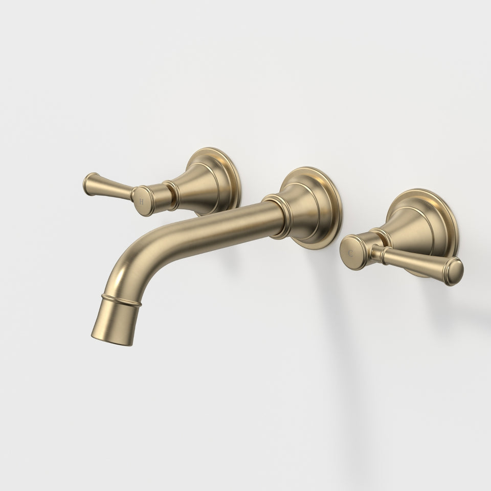 Caroma Riviere Wall Basin/Bath Set 175mm - Brushed Brass