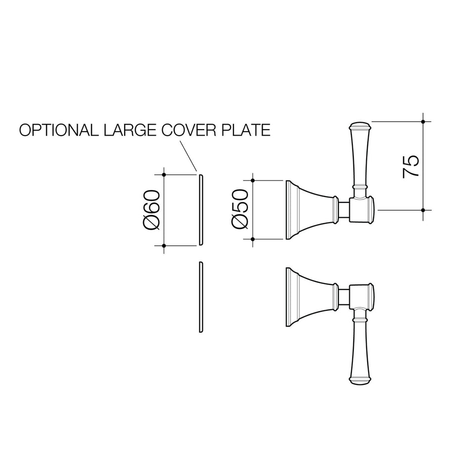 Caroma Riviere Wall Top Assemblies - Brushed Brass