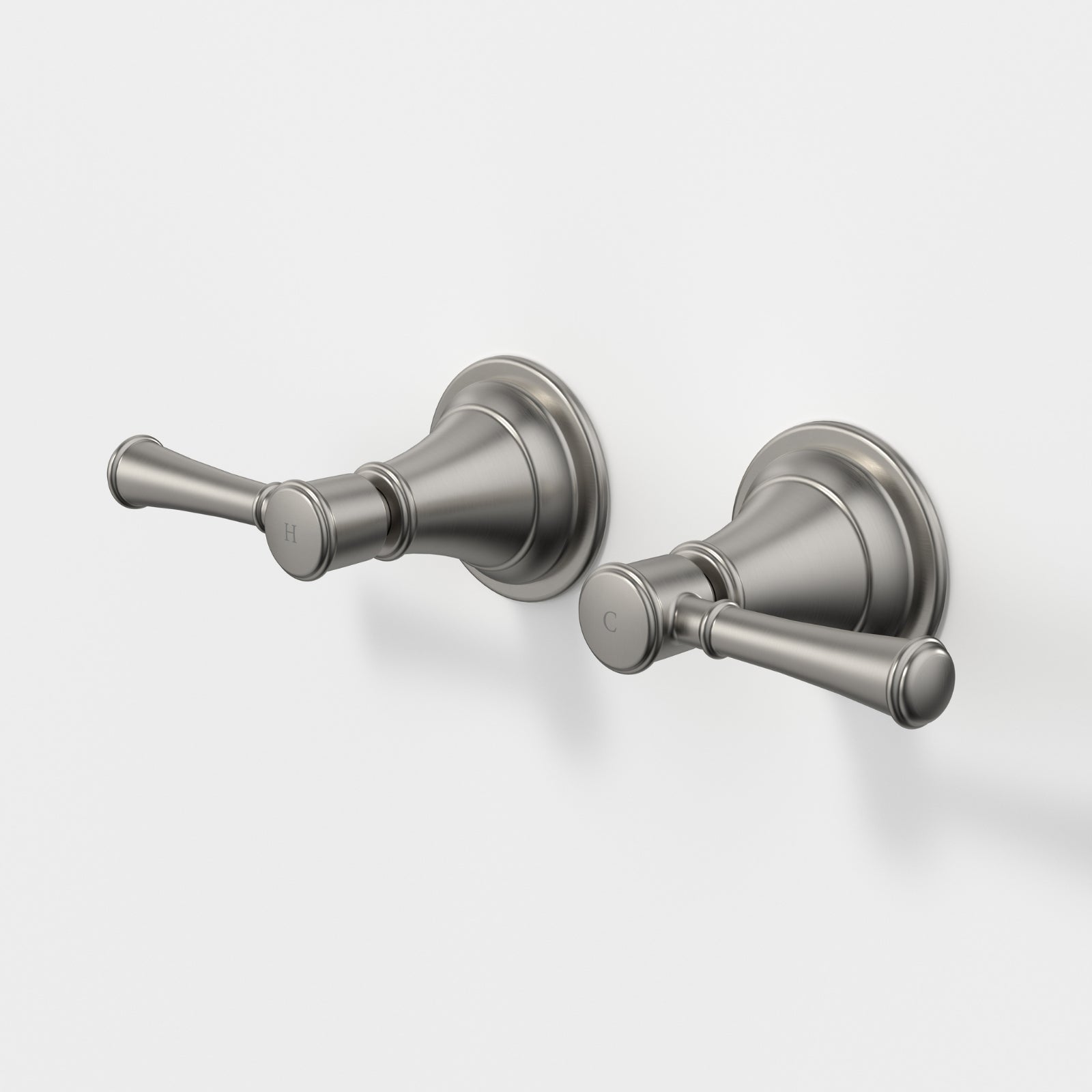 Caroma Riviere Wall Top Assemblies - Brushed Nickel 520023BNF - The Blue Space