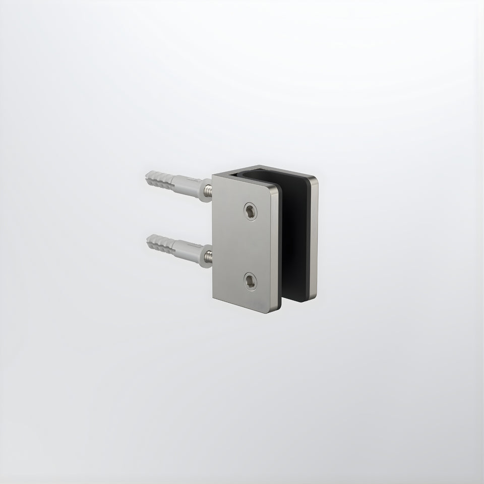 Caroma Shower Glass U Bracket Brushed Nickel