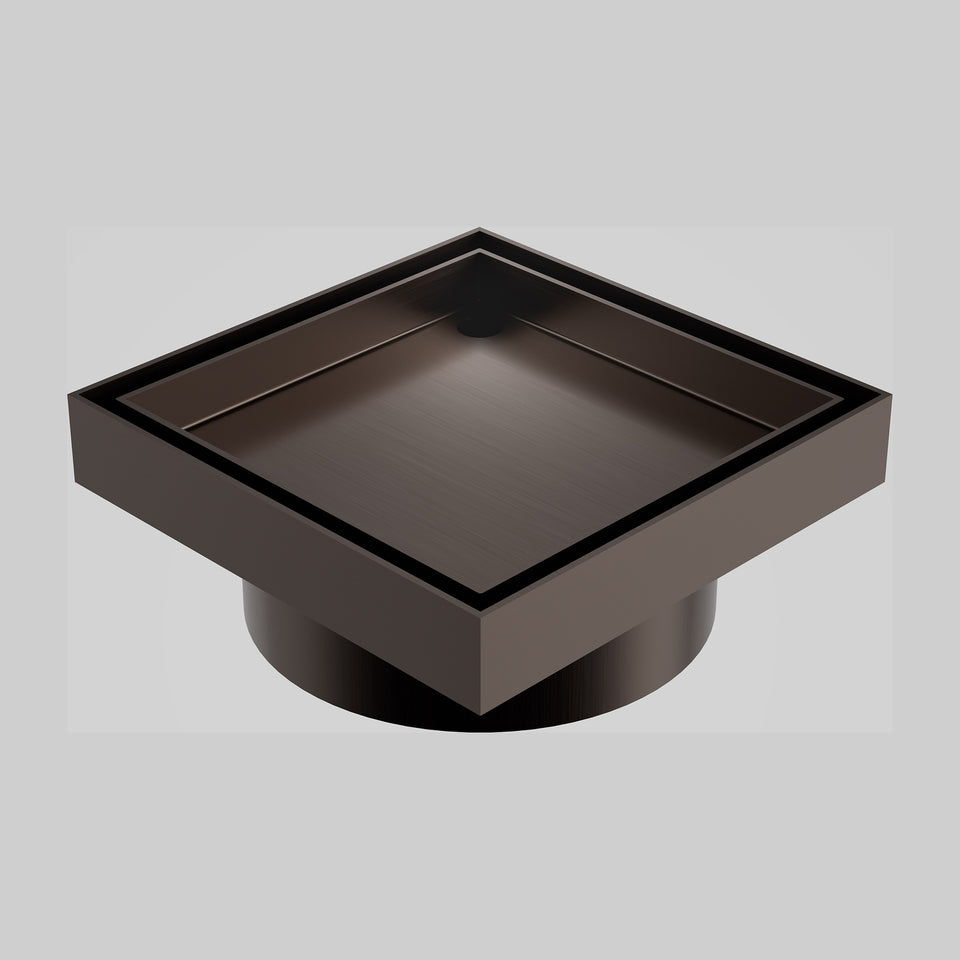 Caroma Square Floor Waste 100mm Outlet Tile Insert - Brushed Bronze