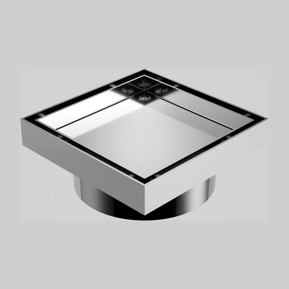 Caroma Square Floor Waste 100mm Outlet Tile Insert - Chrome