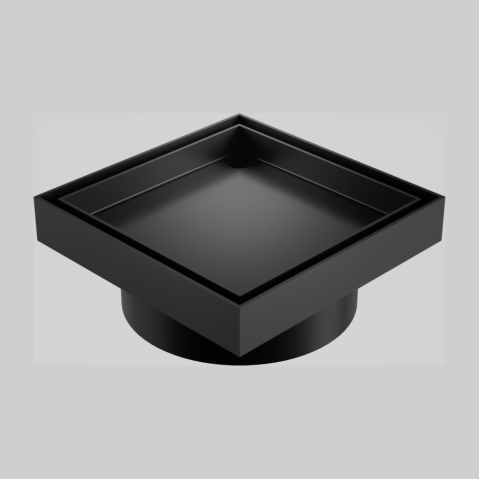Caroma Square Floor Waste 100mm Outlet Tile Insert - Matte Black