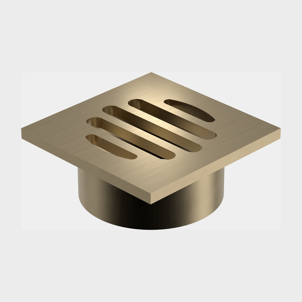 Caroma Square Floor Waste 50mm Outlet - Brushed Brass