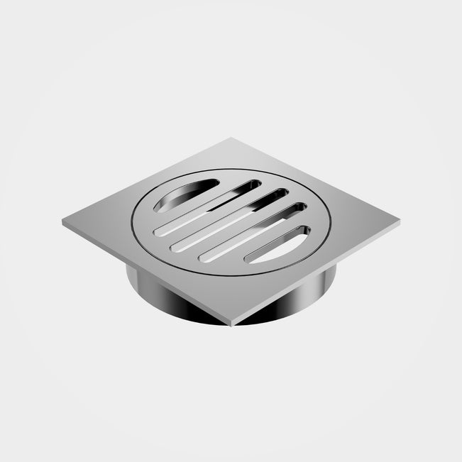 Caroma Square Floor Waste - 80mm Outlet - Chrome 12975034C - The Blue Space