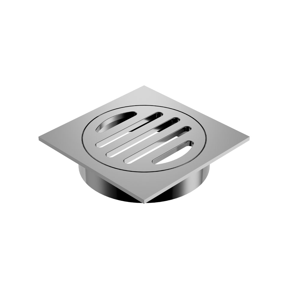 Caroma Square Floor Waste - 80mm Outlet - Chrome