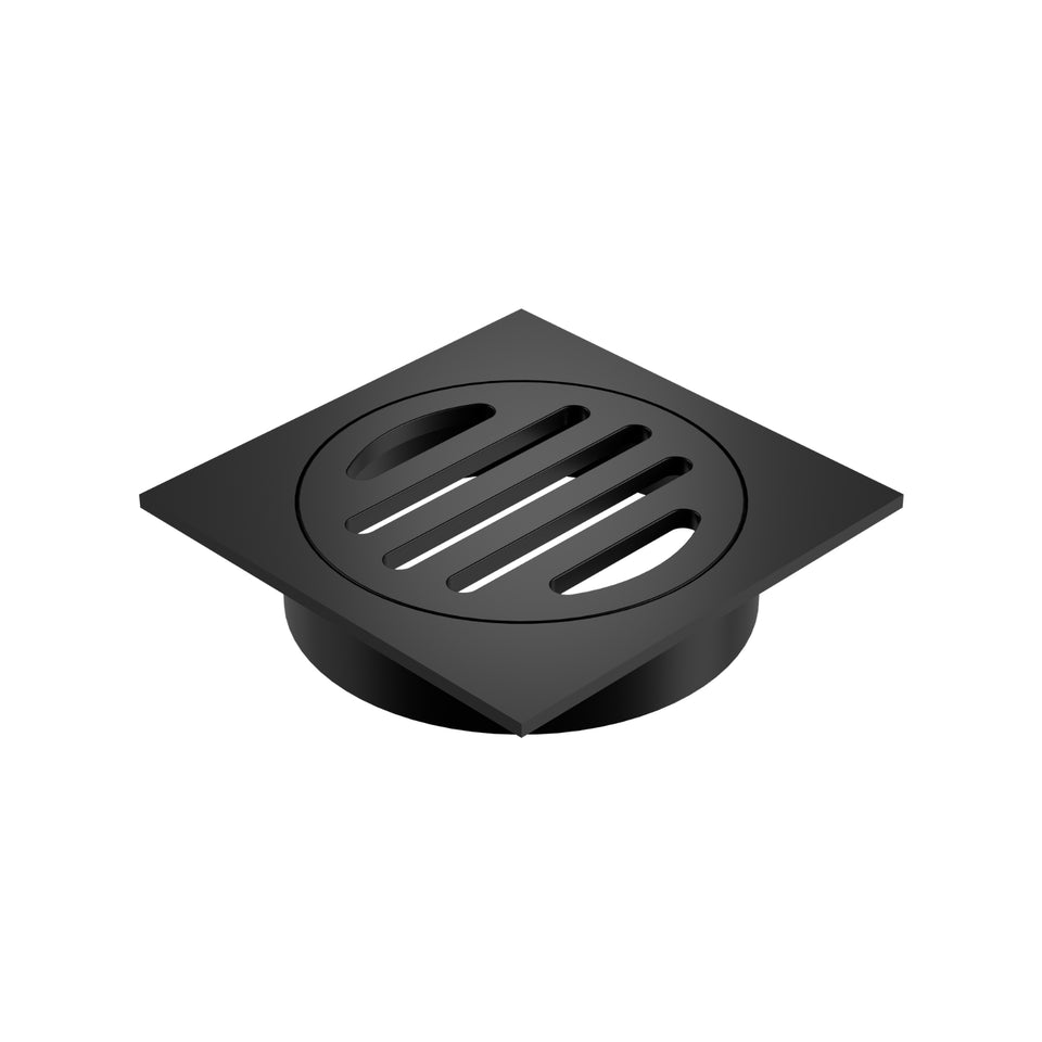 Caroma Square Floor Waste - 80mm Outlet - Matte Black