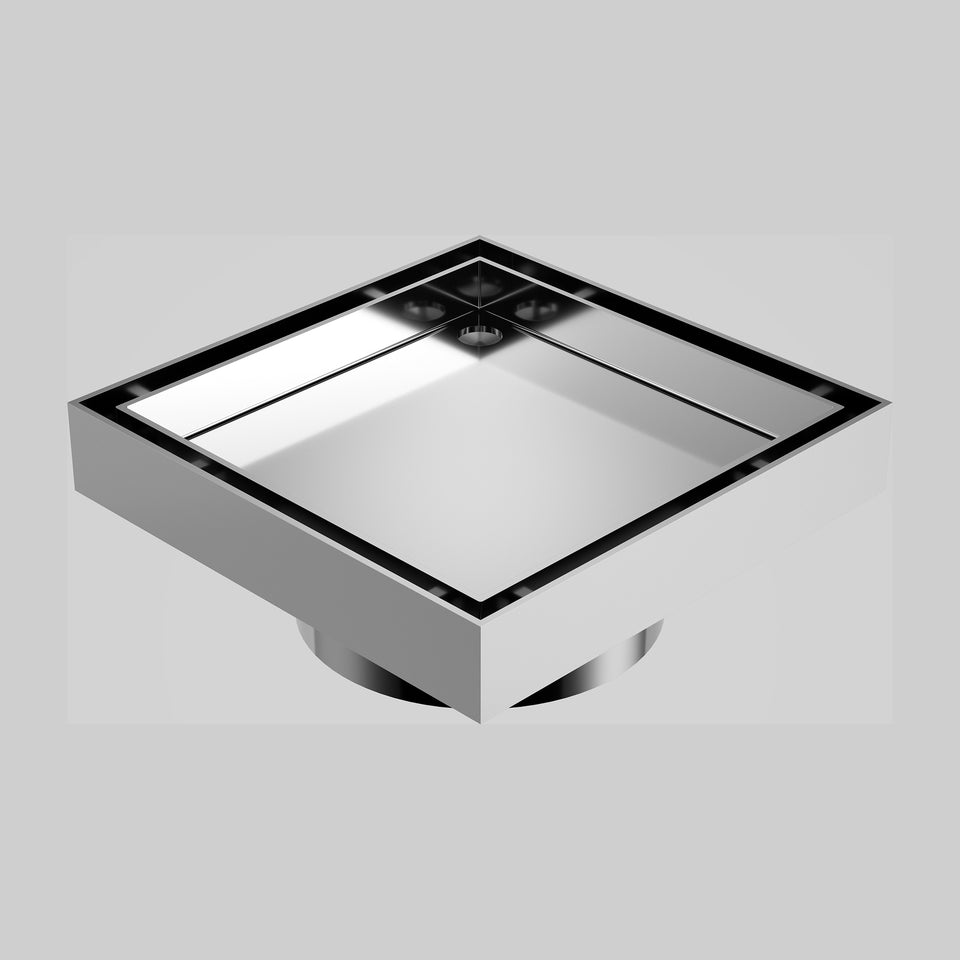 Caroma Square Floor Waste 80mm Outlet Tile Insert - Chrome