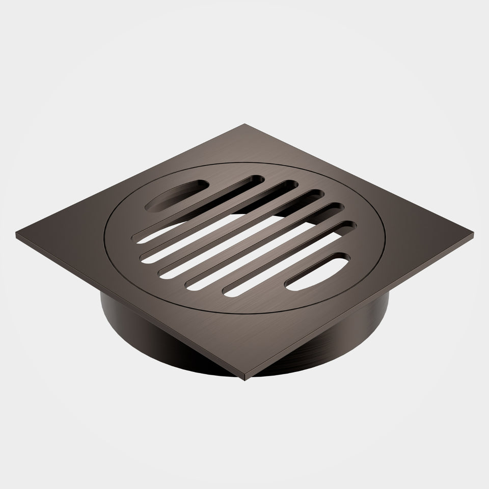 Caroma Square Floor Waste Grate - 100mm Outlet - Brushed Bronze