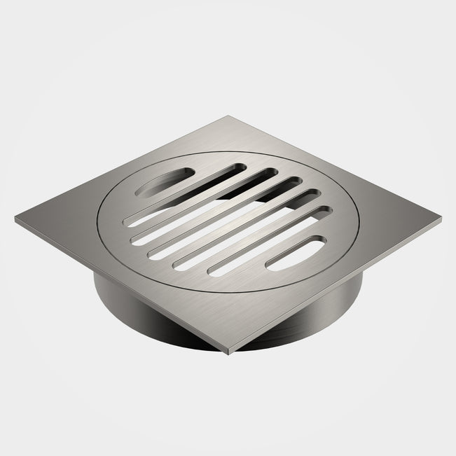 Caroma Square Floor Waste Grate - 100mm Outlet - Brushed Nickel 12975037BN - The Blue Space