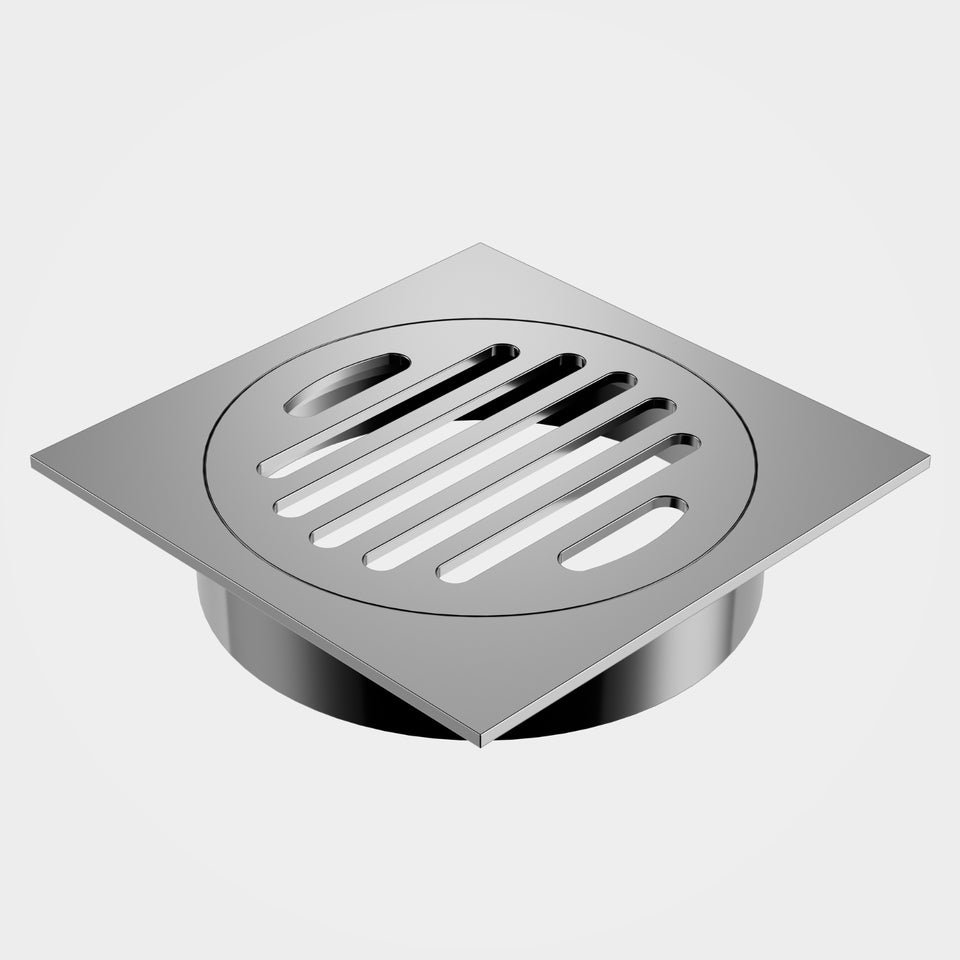 Caroma Square Floor Waste Grate - 100mm Outlet - Chrome
