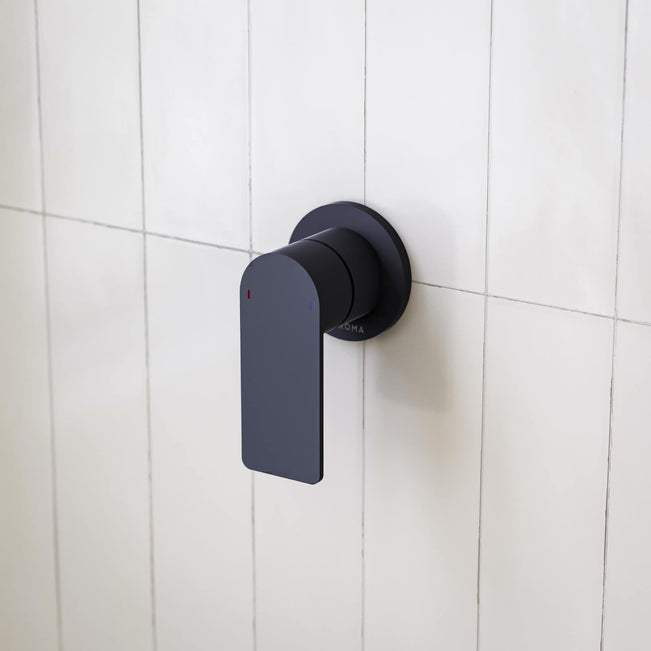 Caroma Urbane II Bath/Shower Mixer Round Plate matte black - The Blue Space