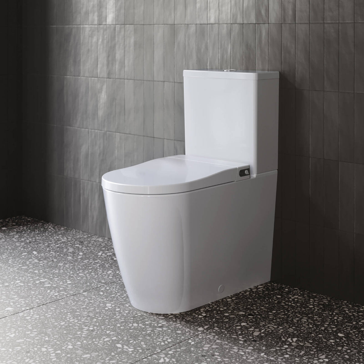 Caroma Urbane II Wall Faced Close Coupled Bidet Suite In Modern Bathroom Design - The Blue Space