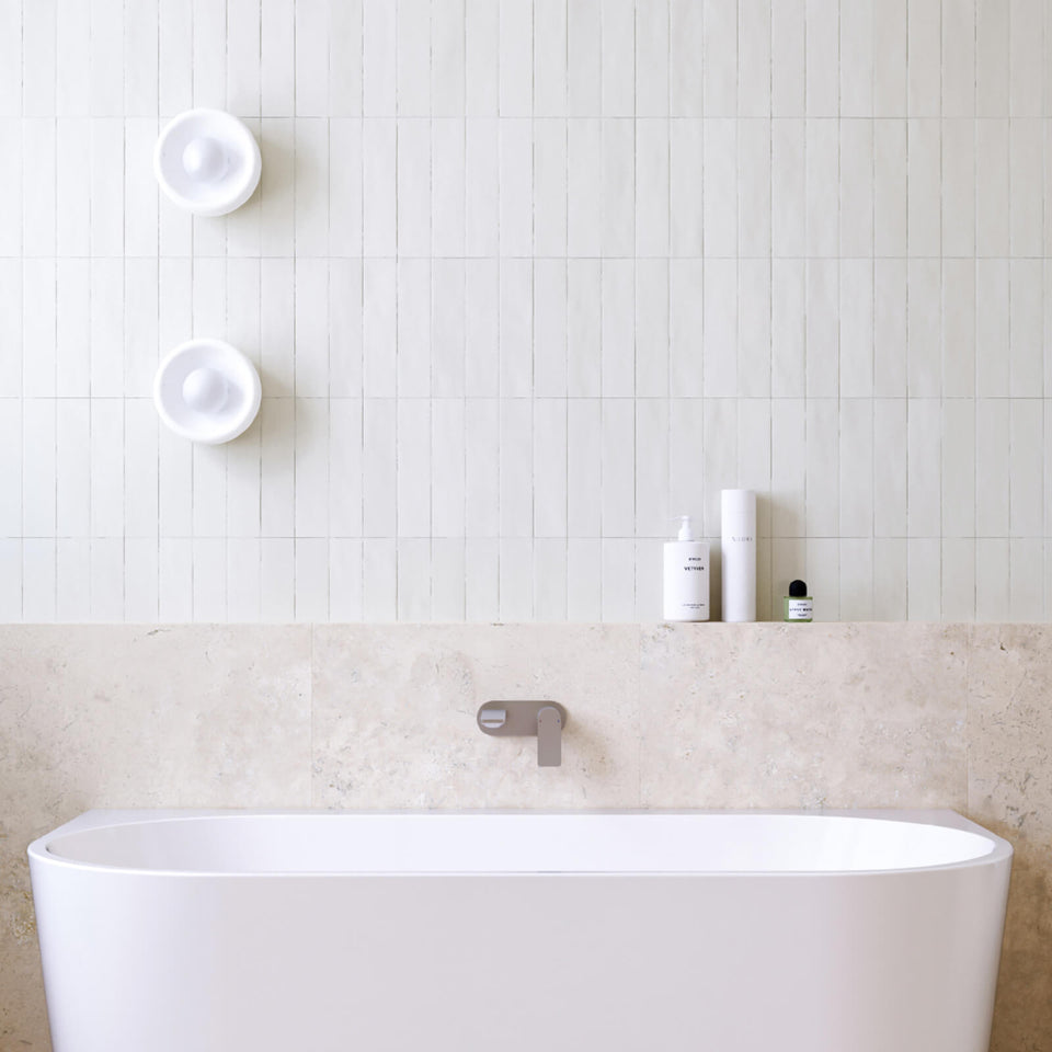 Caroma Urbane II 220mm Lead Free Wall Basin/Bath Mixer Round Gunmetal