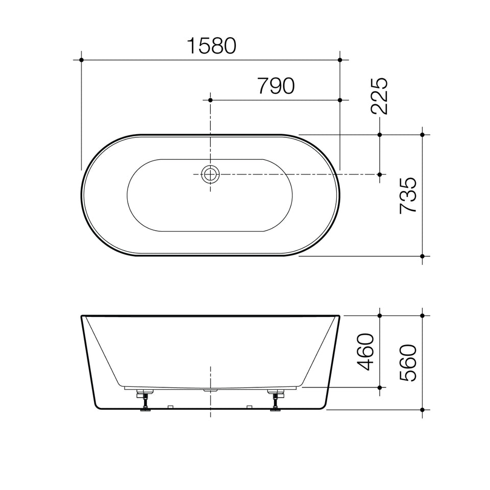 Caroma Urbane II Freestanding Bath White