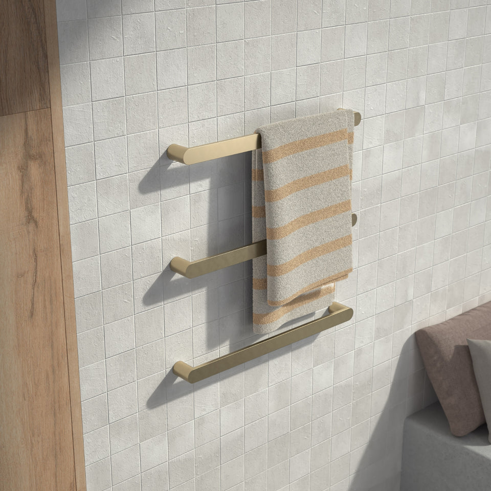 Caroma Urbane II Heated Towel Rail - Horizontal - Brushed Brass