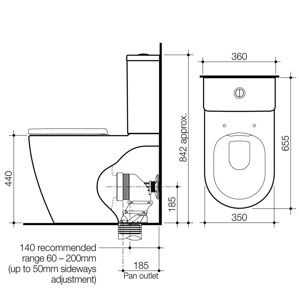 Caroma Urbane II Cleanflush Wall Faced Toilet Suite