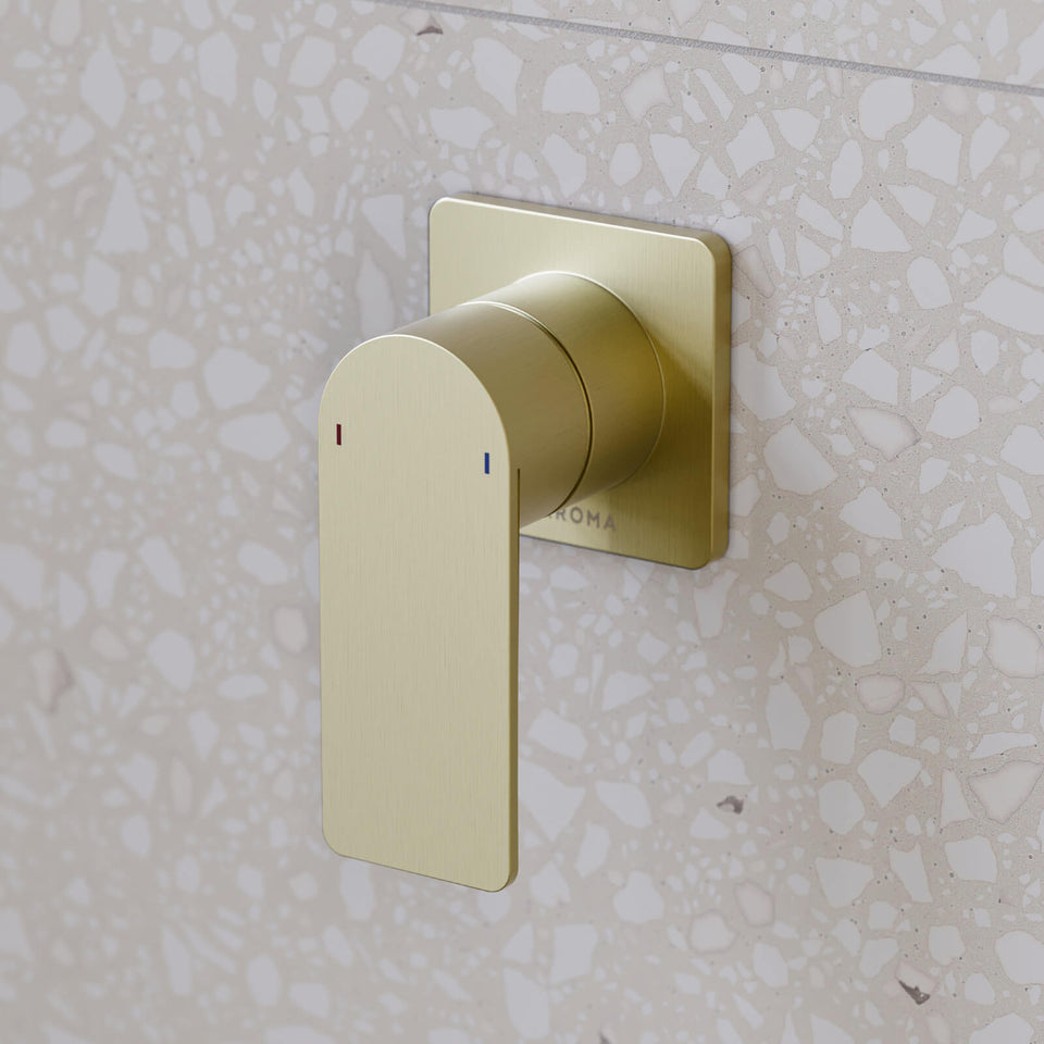 Caroma Urbane II Bath/Shower Mixer Square Brushed Brass