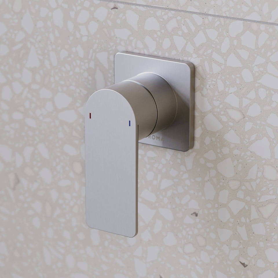 Caroma Urbane II Bath/Shower Mixer Square Brushed Nickel