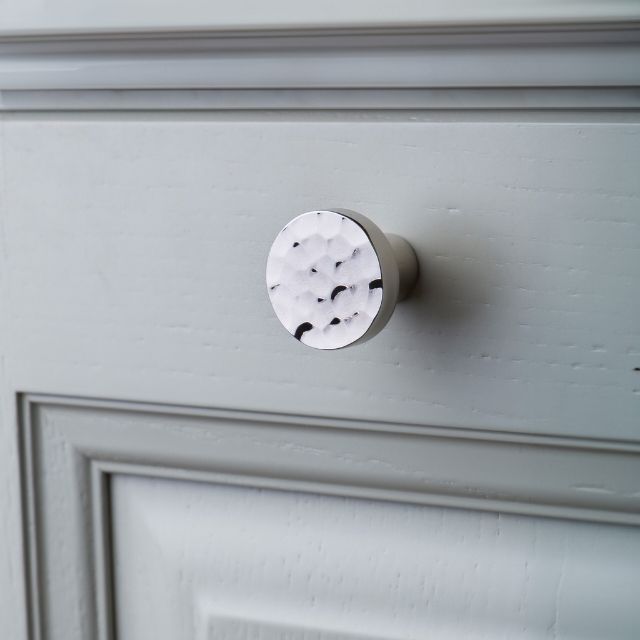 Castella Tarn 38mm Hammered Knob Polished Nickel