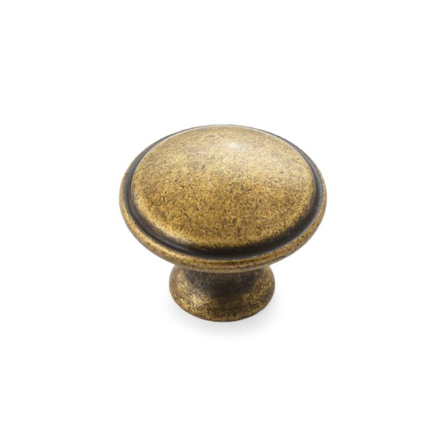 Castella Century 30mm Round Knob Antique Brass