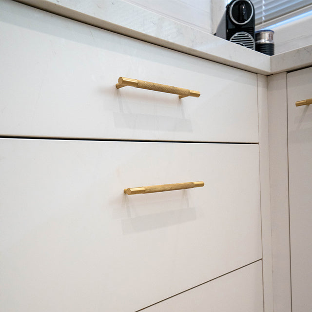 Castella Grove Pull Handle Satin Brass