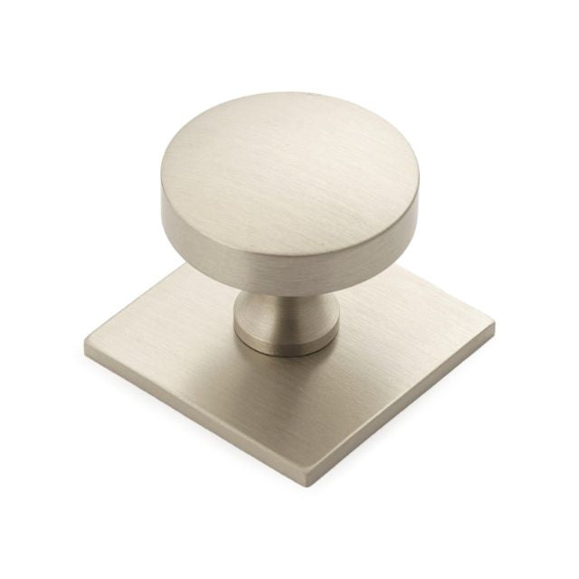 Castella Hastings 38mm Knob on Backplate Satin Nickel