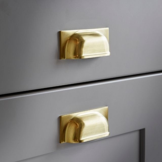 Castella Hastings Cup Pull Satin Brass PVD