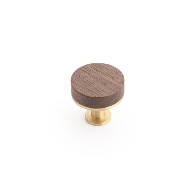 Castella Tundra 30mm Knob Walnut/Satin Brass