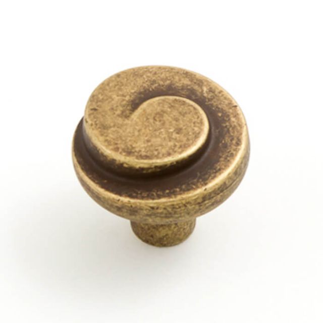 Castella Plume 30mm Knob Antique Brass
