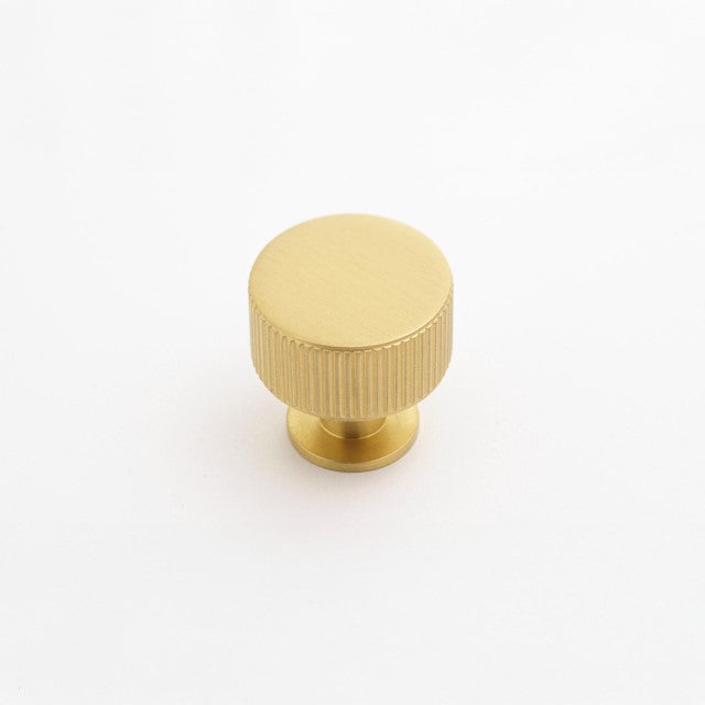 Castella Ridge 30mm Knob Satin Brass
