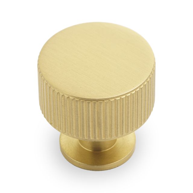Castella Ridge 30mm Knob Satin Brass