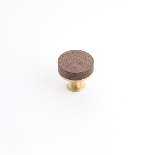 Castella Tundra 30mm Knob Walnut/Satin Brass