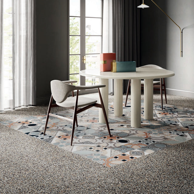 Charcoal Theo Terrazzo Tile Matt 200 x 200mm Porcelain