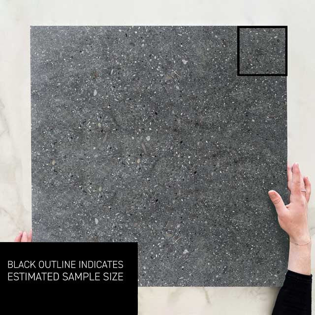 Dark Grey Frankie Polished Concrete Tile Matte P3 600 x 600 x 10mm Porcelain