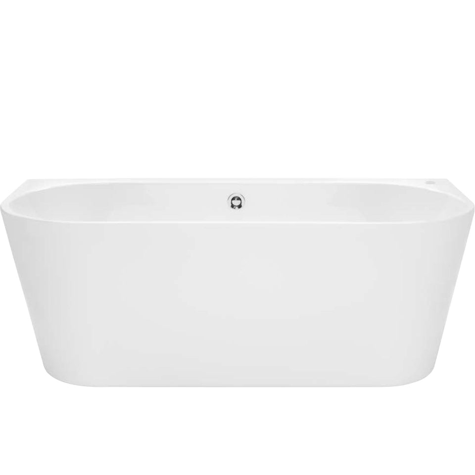 Decina Alegra Contour Back-To-Wall Freestanding Spa Bath 1700mm with White Jets
