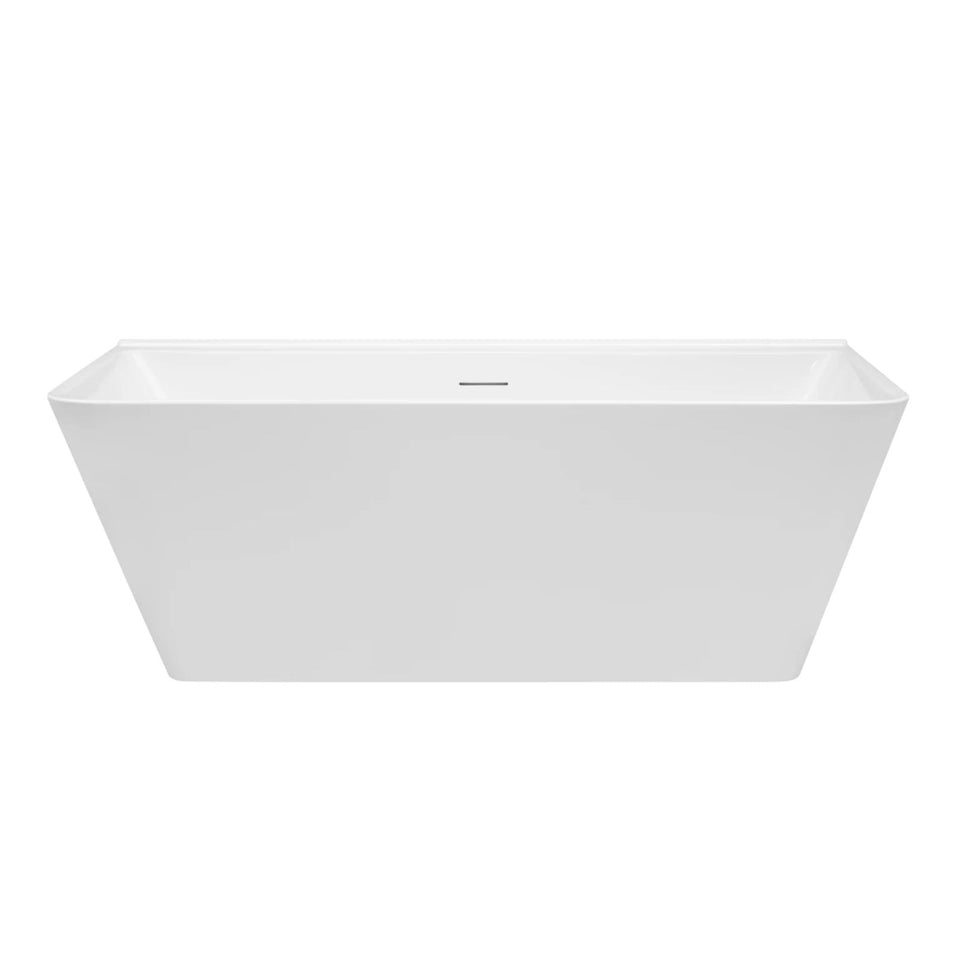 Decina Aria 1700 Back-To-Wall Freestanding Bath with Integrated Overflow