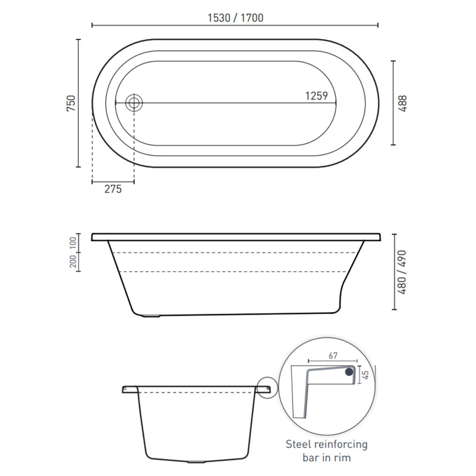 Decina Uno 1530 Island Bath
