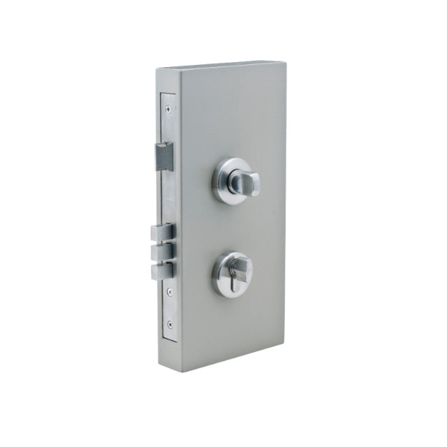 Double Turn Lock Kits Round Plate Brushed 1183.BN - The Blue Space